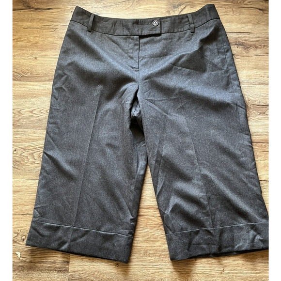 Women's Ann Taylor LOFT Petites Size 12P Capri Peddle Pusher Pants Brown Wool - Picture 1 of 4